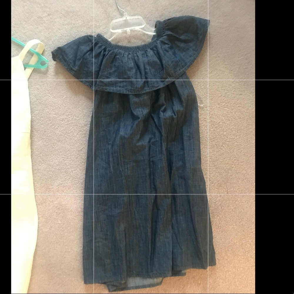 Joie women’s faux denim off the shoulder ruffle sundress size M